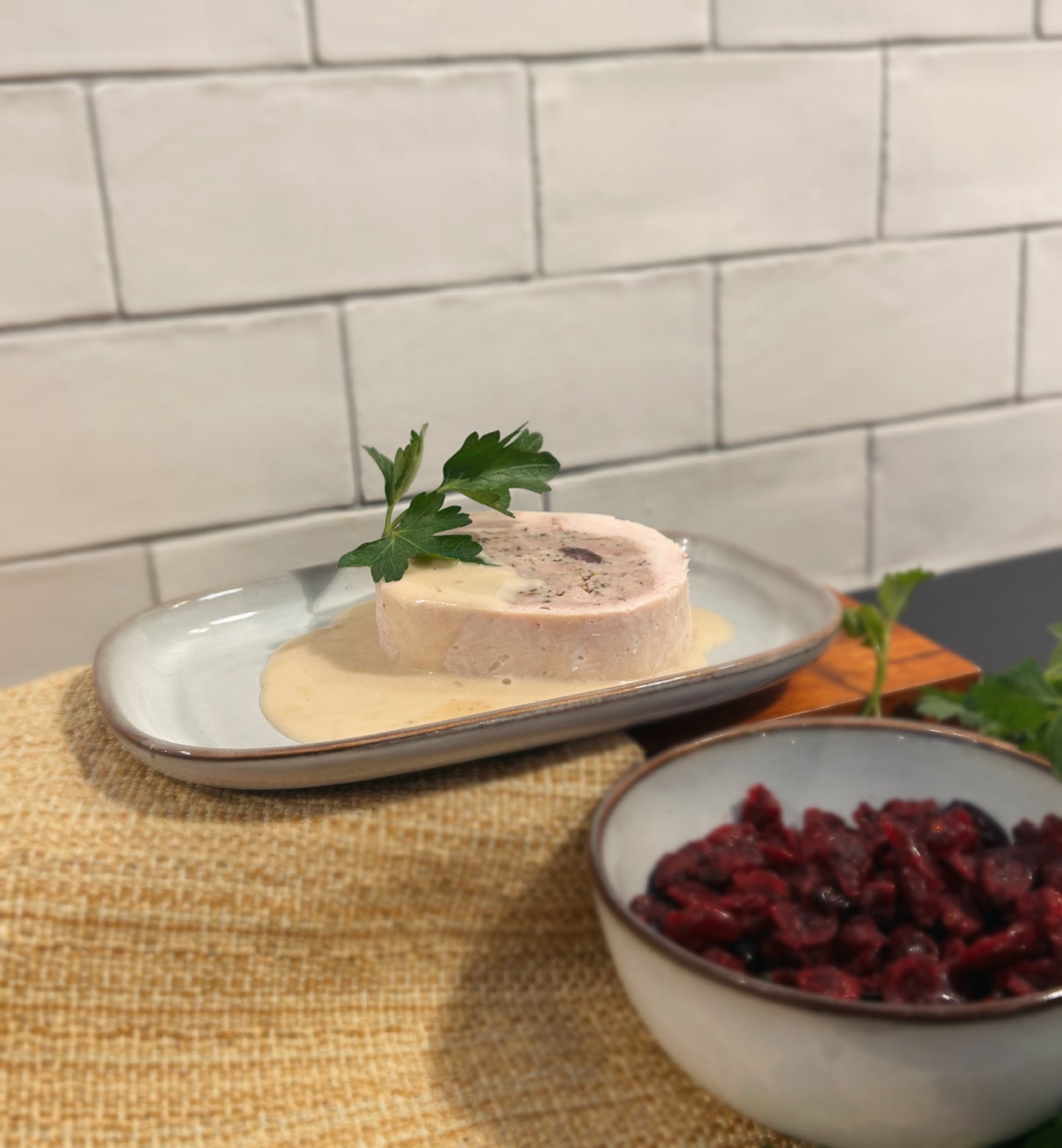 Ballotine de dinde farcies aux canneberges et herbes fraîches